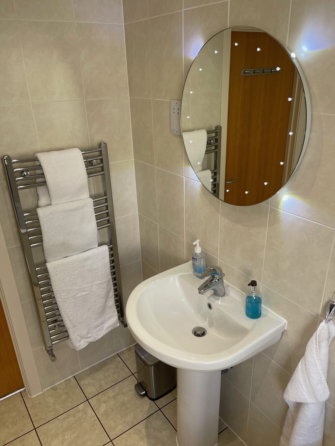 Bathroom sink and towel rail